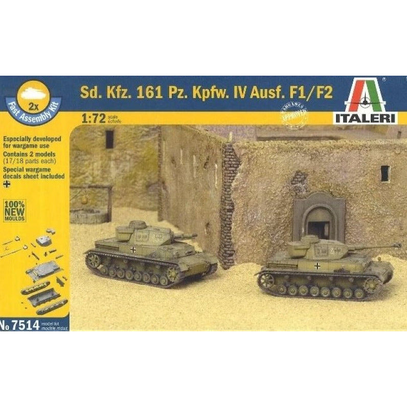 7514 Italeri 1/72 Sd.Kfz. 161 Pz.Kpfw. IV Ausf. F1/F2 Fast Assembly