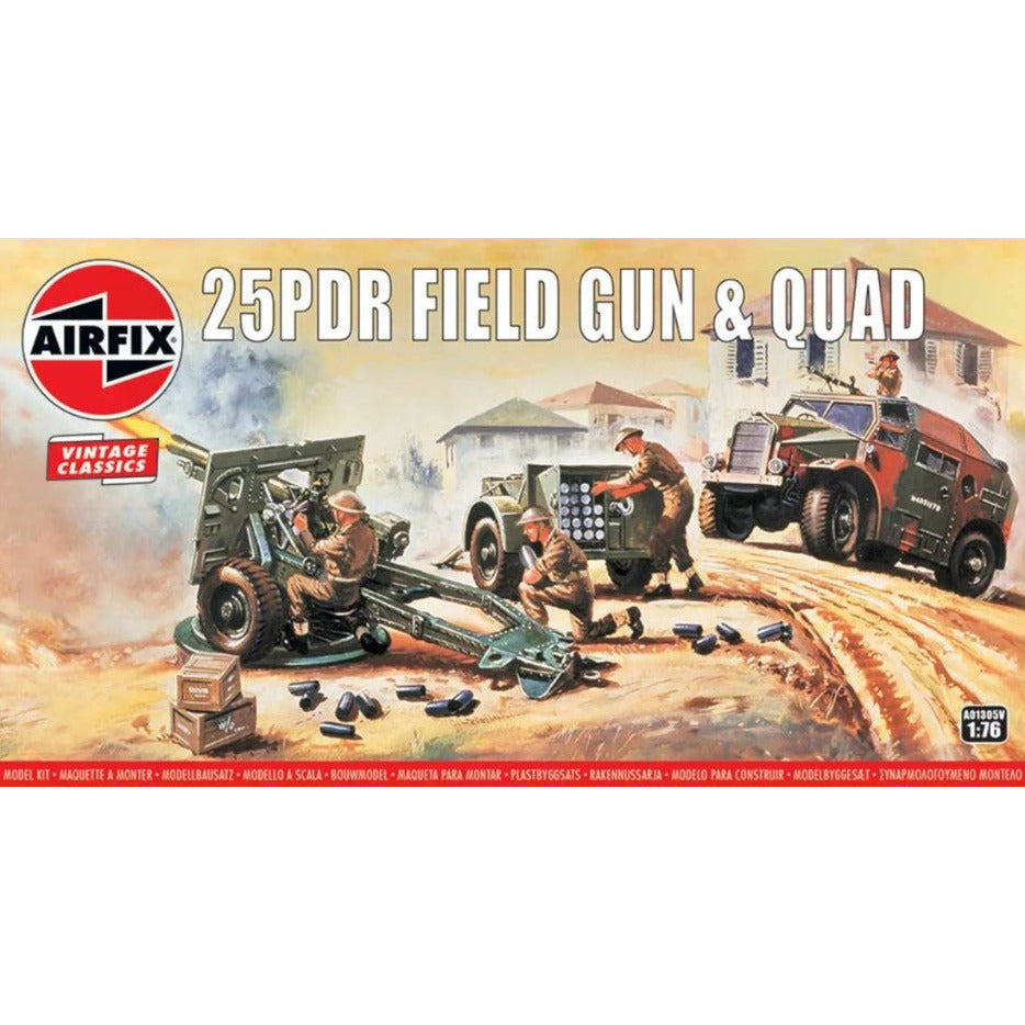 A01305 Airfix 1/76 25Pdr Field Gun & Quad