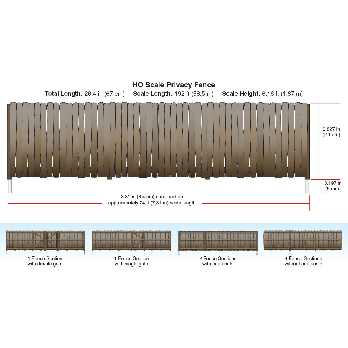 A2985 Woodland Scenics Ho Scale Privacy Fence