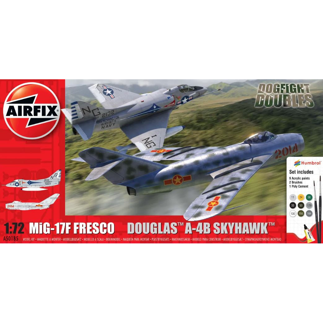 A50185 Airfix 1/72 MiG 17F Fresco & Douglas A-4B Skyhawk Dogfight Double Gift Set