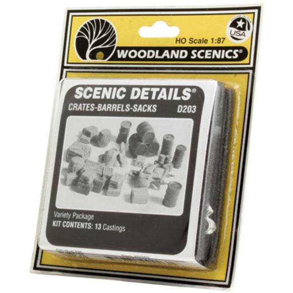 D203 Woodland Scenics Ho Scale Creates-Barrels-Sacks