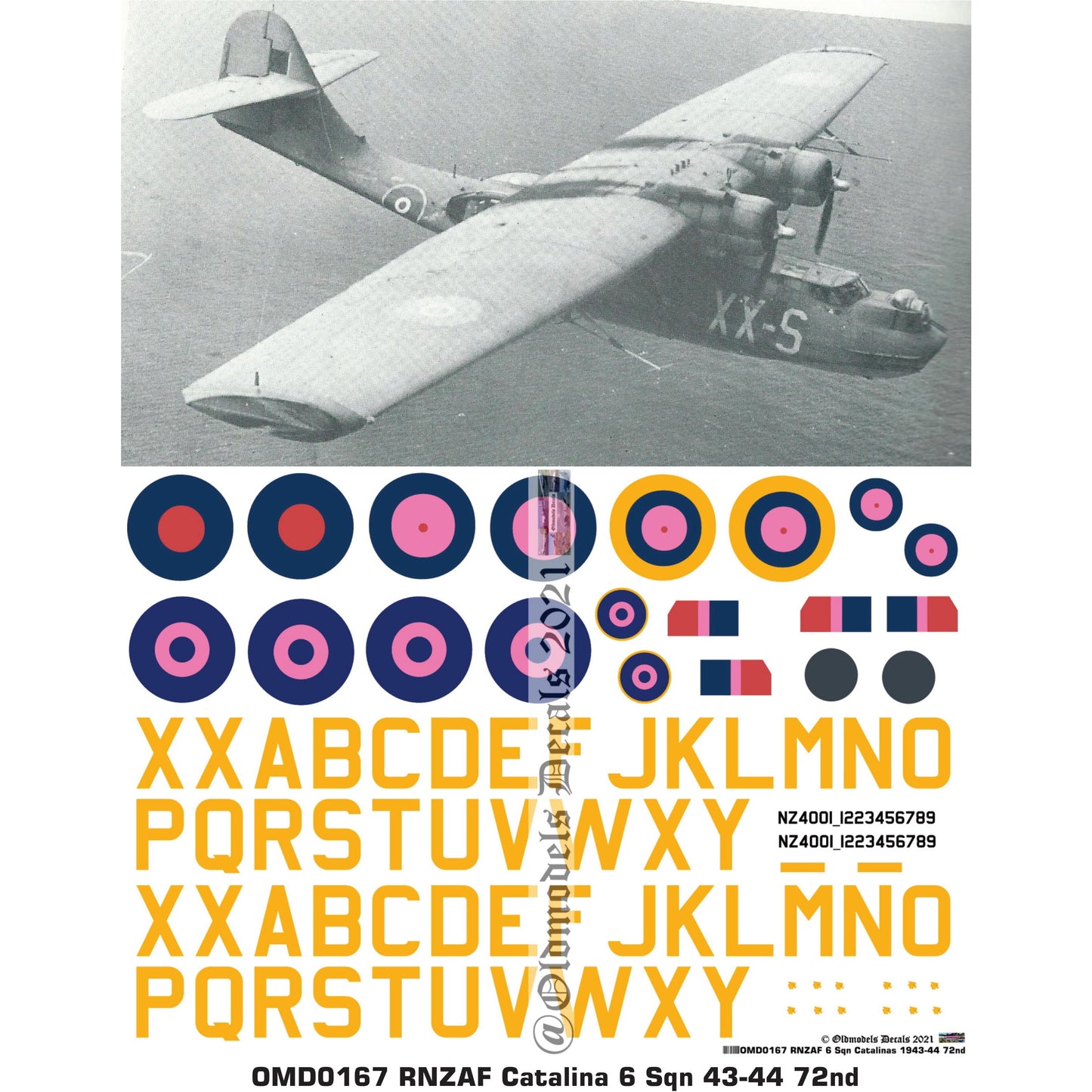 OMD0167 RNZAF Catalinas 43-44 6 Sqn 1/72 Decals