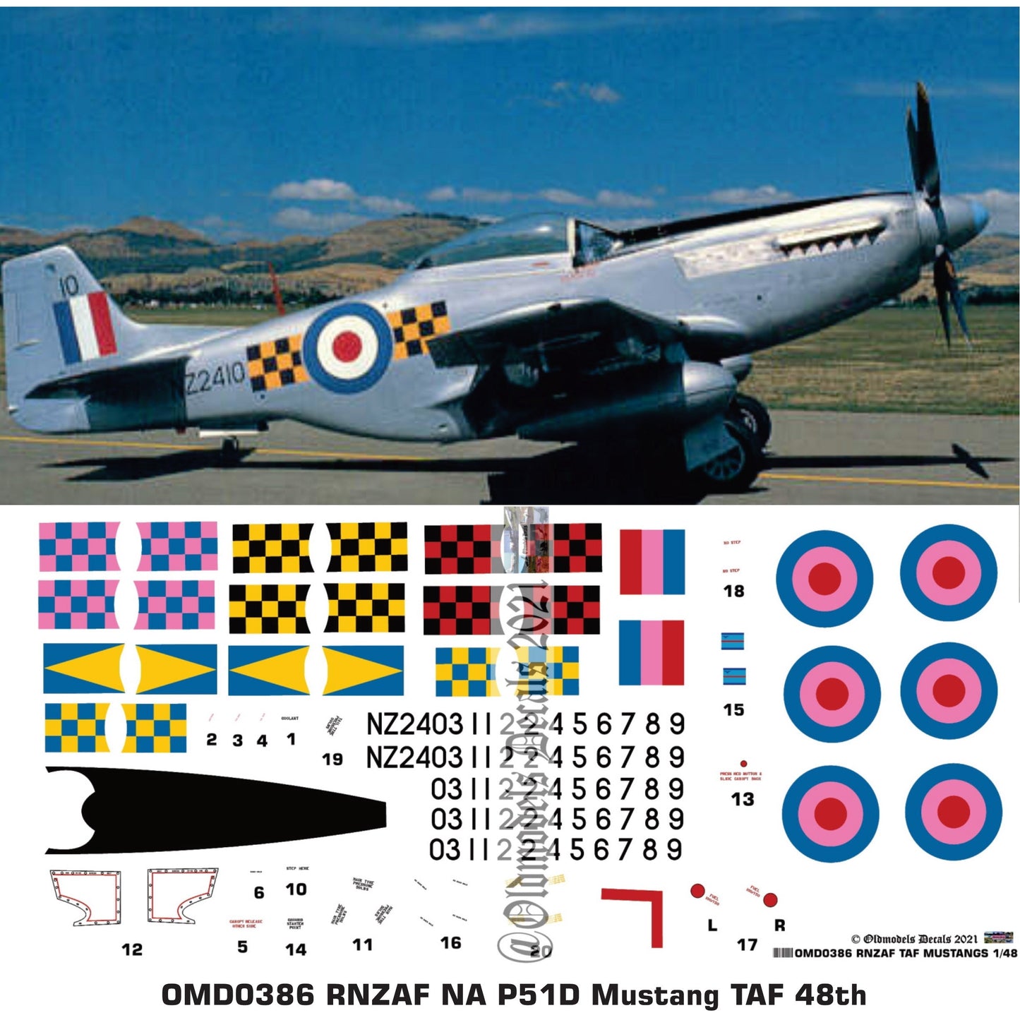 OMD0386 RNZAF Mustangs - TAF 1/48 Decals