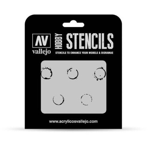 AFV002 Vallejo 1/35 Drum Oil Marks Stencil