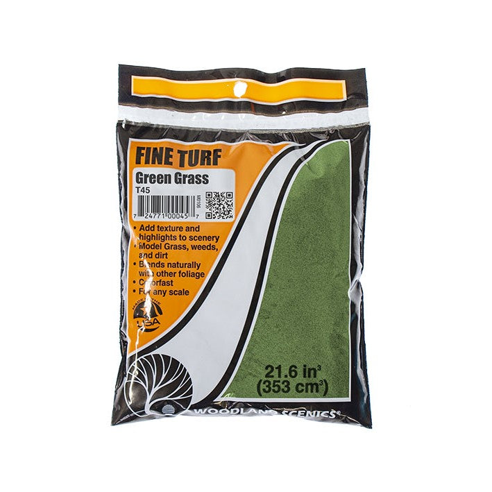 T45 Woodlands Scenics Green Grass Fine Turf