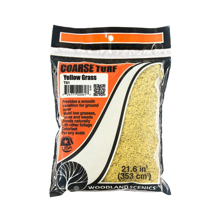 T61 Woodland Scenics Yellow Grass Course Turf