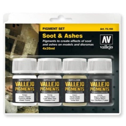 73193 Vallejo Pigments Set Soot & Ashes