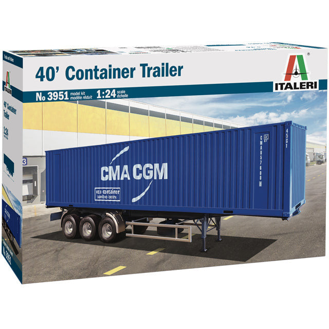 3951 Italeri 1/24 40 Foot Container W/Trailer
