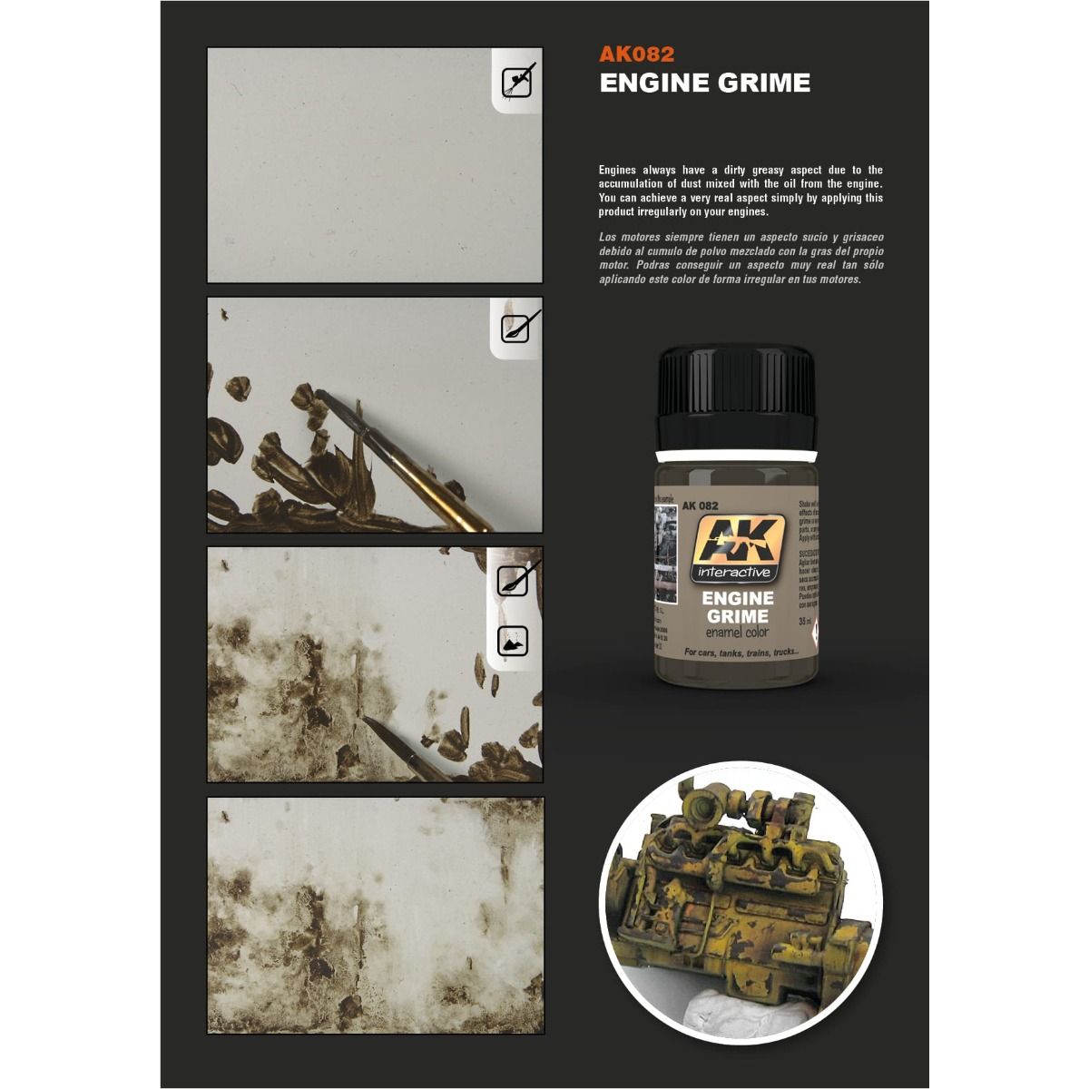 082 AK Interactive - Weathering Products - Engine Grime 35ml