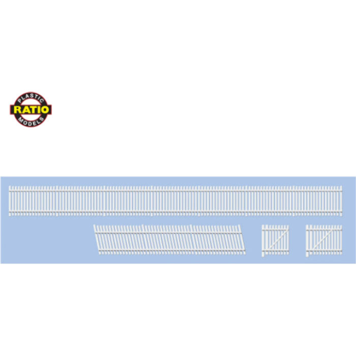 243 Ratio N  Scale GWR Station/Trackside Fencing White - Ramp Sections & Gates