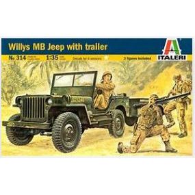 0314 Italeri 1/35 Willys MB Jeep with Trailer