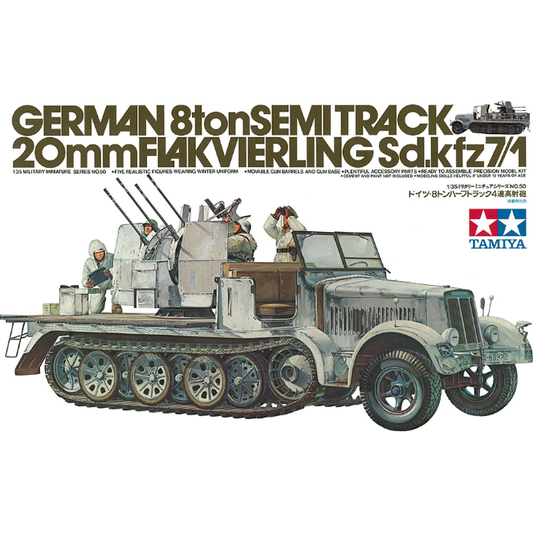 35050 Tamiya 1/35 German 8 ton Semi Track 20mm Flakvierling 38 Sd.kfz 7/1