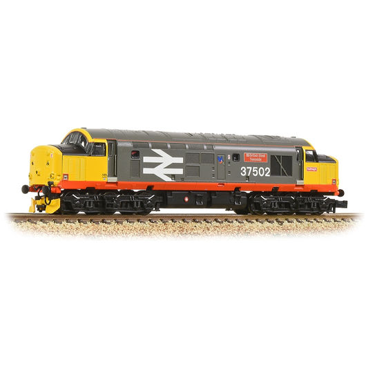 371-167TL Graham Farish N Scale Class 37/5 Refurb. 37502 'British Steel Teeside' BR R.F. (Red Stripe)