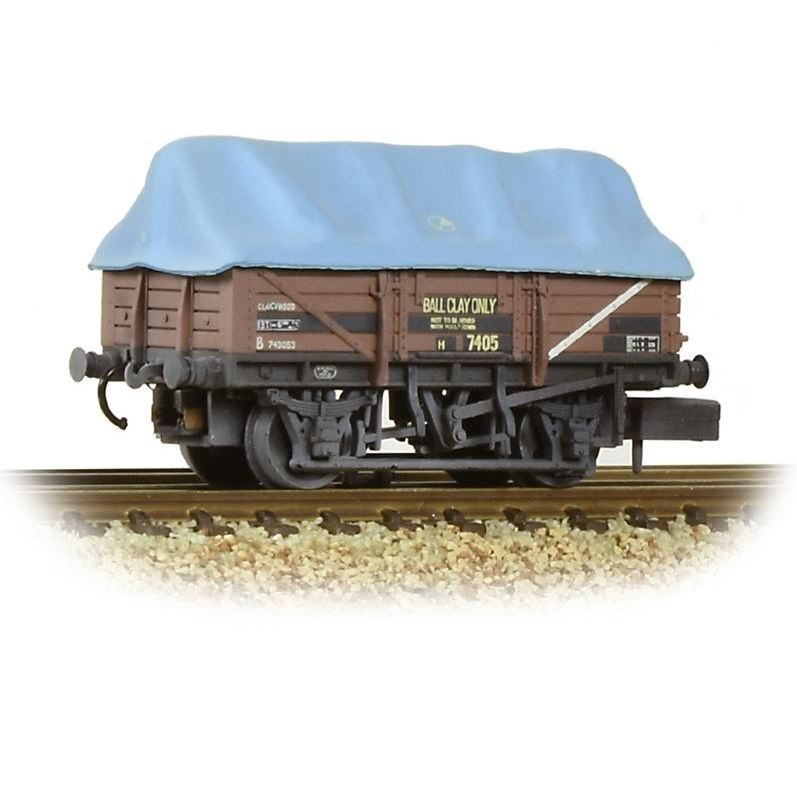 377-476 Graham Farish N Scale 5 Plank China Clay Wagon - BR Bauxite (TOPS) with Hood