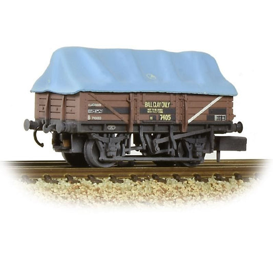377-476 Graham Farish N Scale 5 Plank China Clay Wagon - BR Bauxite (TOPS) with Hood