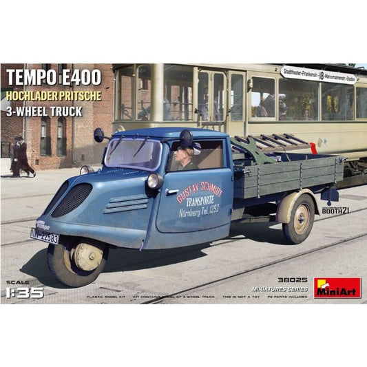 38025 Miniart 1/35 Tempo E400 Hochlader Pritsche 3-Wheel Truck