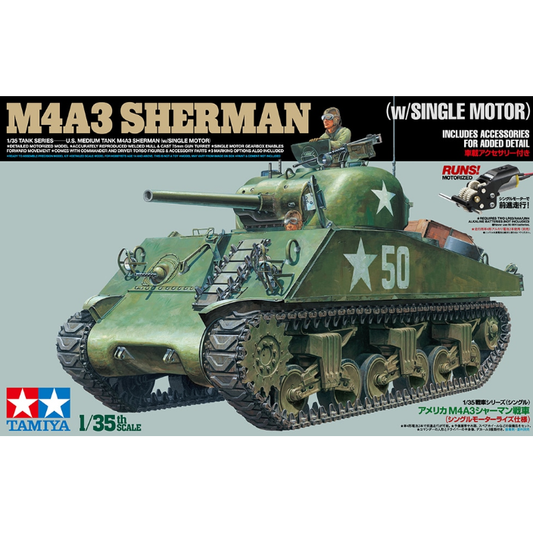 30056 Tamiya 1/35 U.S. Medium Tank M4A3 Sherman w/Single Motor