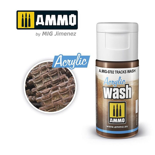 0702 Ammo by MIG - Acrylic Washes - Tracks Wash 15ml