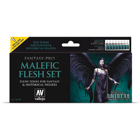 74102 Vallejo Malefic Flesh Set Fantasy  8 X 17Ml