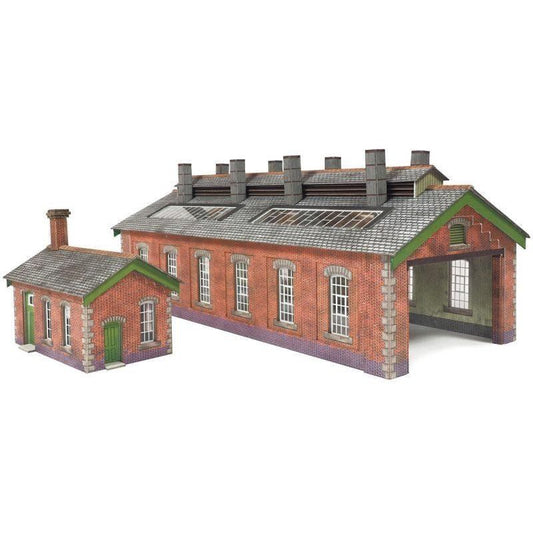 PN913 Metcalfe N Scale Brick Double Track Engine Shed Kit