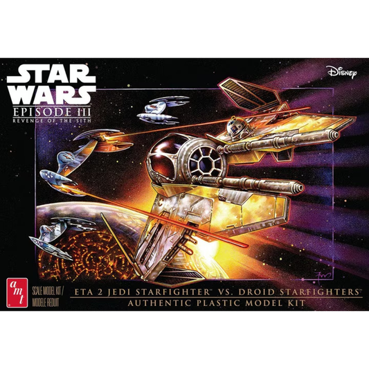 1436 AMT 1/48 Star Wars: The Phantom Menace Jedi Starfighter Vs. Droid Starfighters