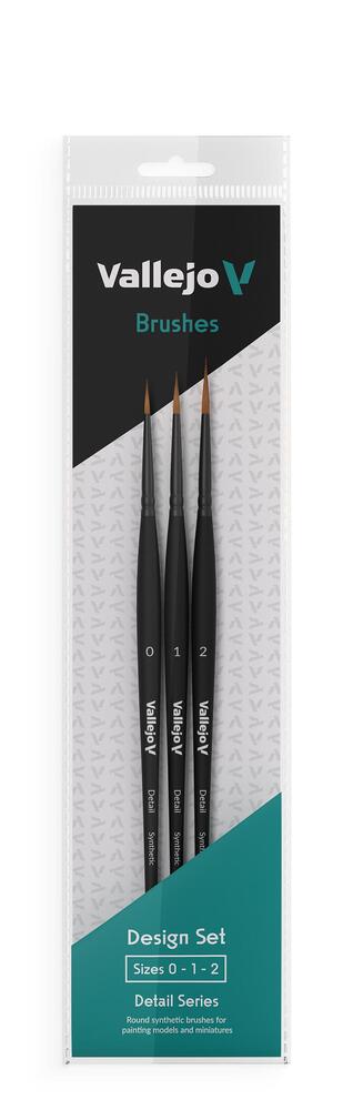 B02991 Vallejo - Brush Set - Detail - Design Set - Synthetic fibers (Sizes 0, 1, 2)