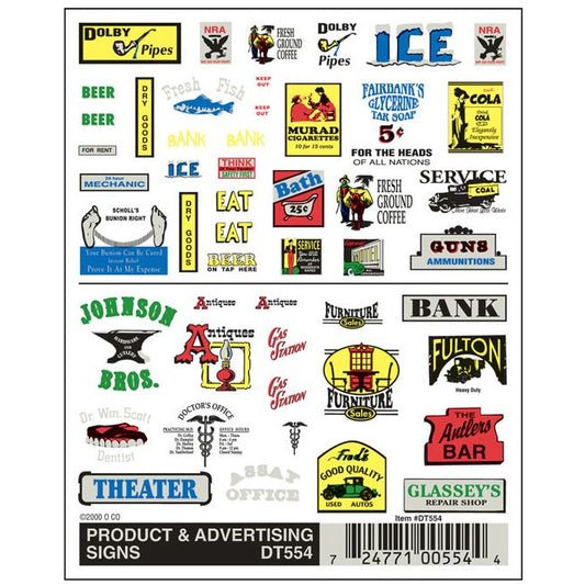 DT554 Woodland Scenics Product and Advertising Signs