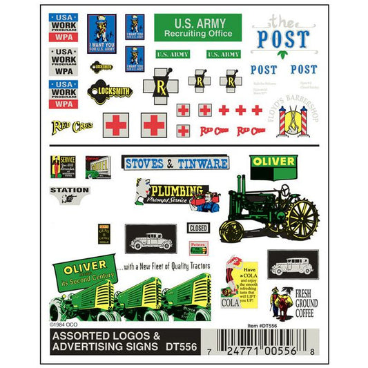 DT556 Woodland Scenics Assorted Logos and Advertising Signs