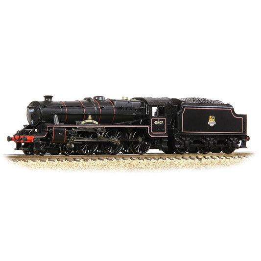 372-136A  Graham Farish N Scale LMS 5MT 'Black 5' 45407 'The Lancashire Fusilier' in BR Lined Black (E/E)