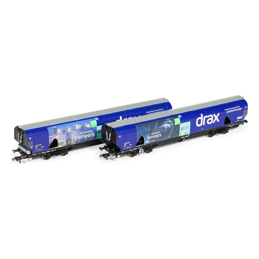 60177A Hornby OO Scale Drax Biomass Wagon Pack, 83700698083-8 & 83700698158-8