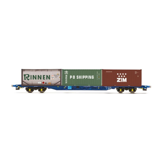 R60239 Hornby OO Scale KFA Container Wagon with 2 x 20' Containers & 1 x 20' Tanktainer - Era 11