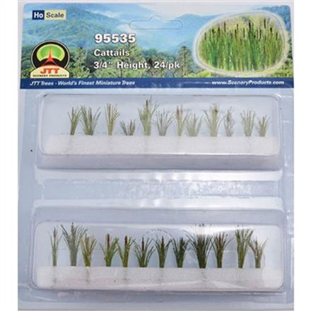 95535 JTT Scenery CATTAILS 3/4" tall HO-scale, 24/pk