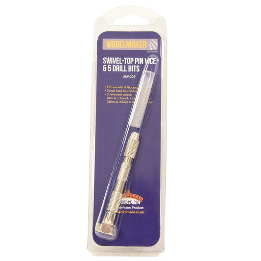 MM008 Model Maker Swivel-top Pin Vice & Five Drill Bits