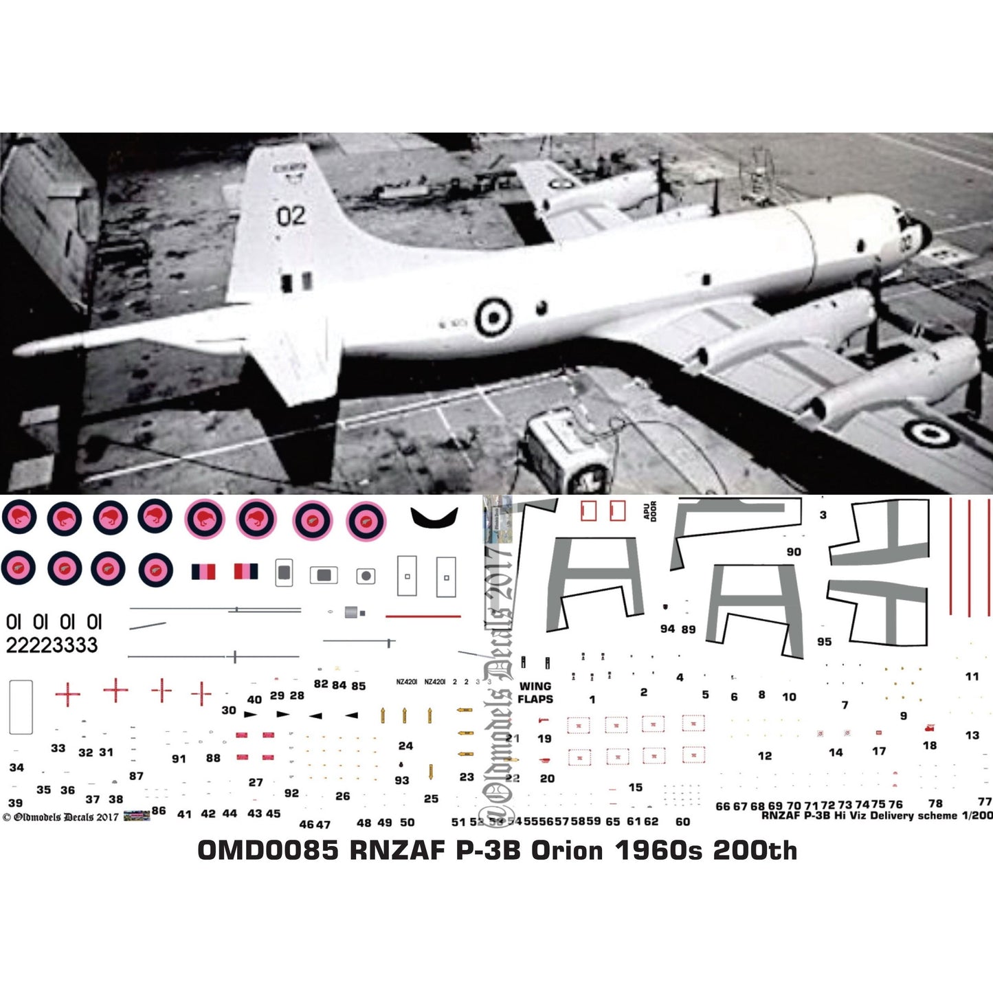 OMD0085 RNZAF P-3B Delivery 1/200 Decals