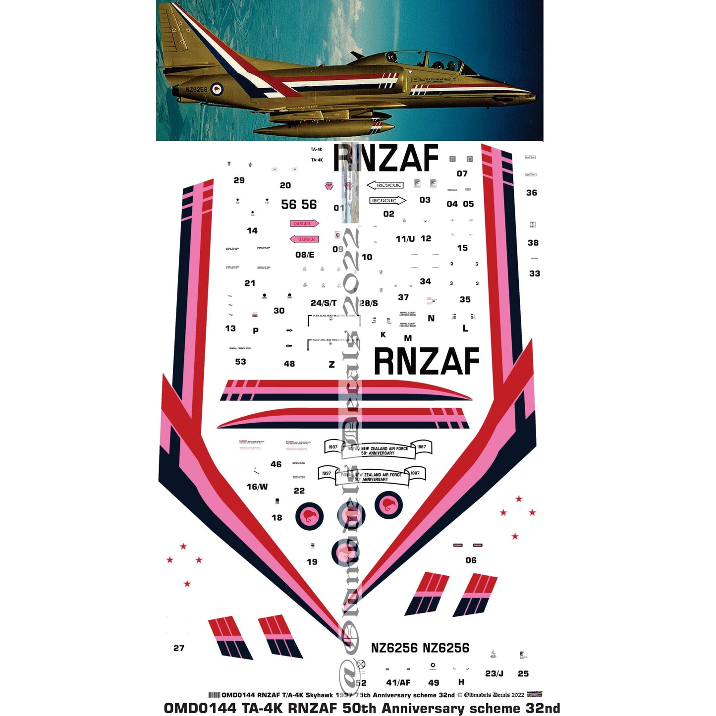 OMD0144 RNZAF TA-4K Golden Skyhawk 1/32 Decals