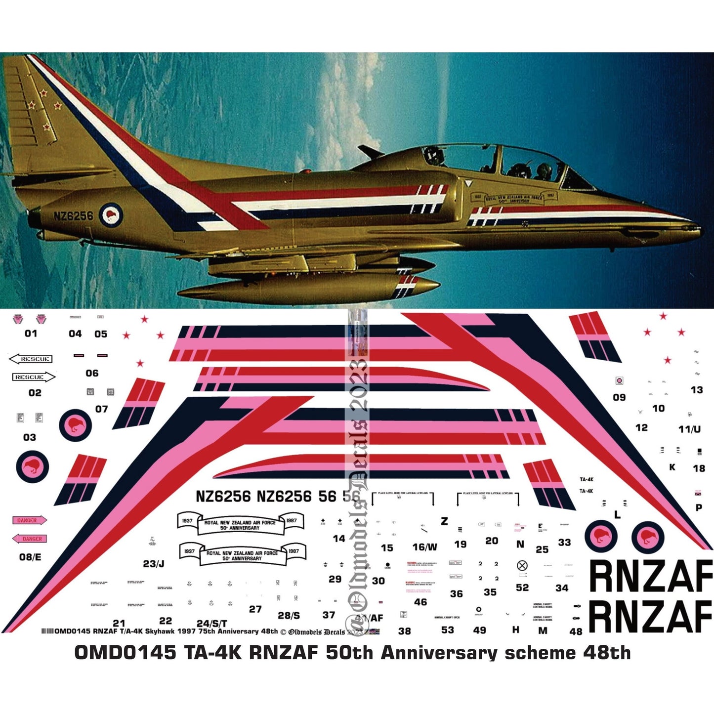 OMD0145 RNZAF TA-4K Golden Skyhawk 1/48 Decals