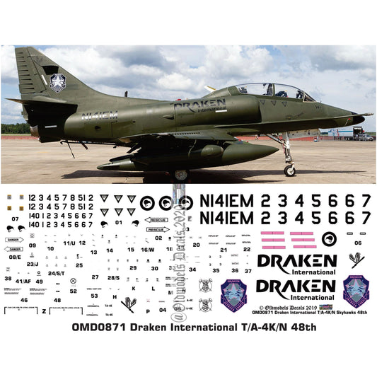 OMD0871 Draken International T/A-4K and A-4N 1/72 Decals