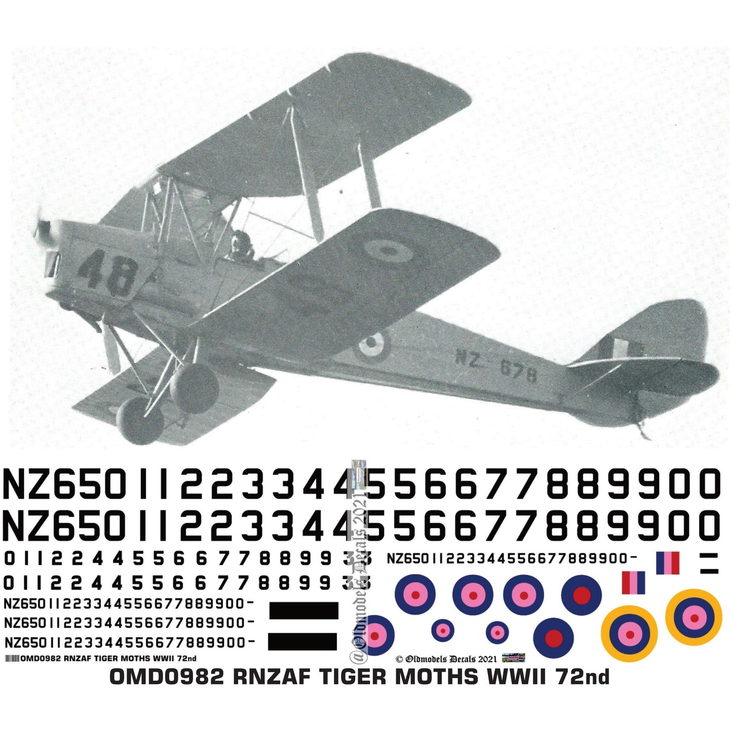 OMD0982 RNZAF Tiger Moths WWII 1/72 Decals