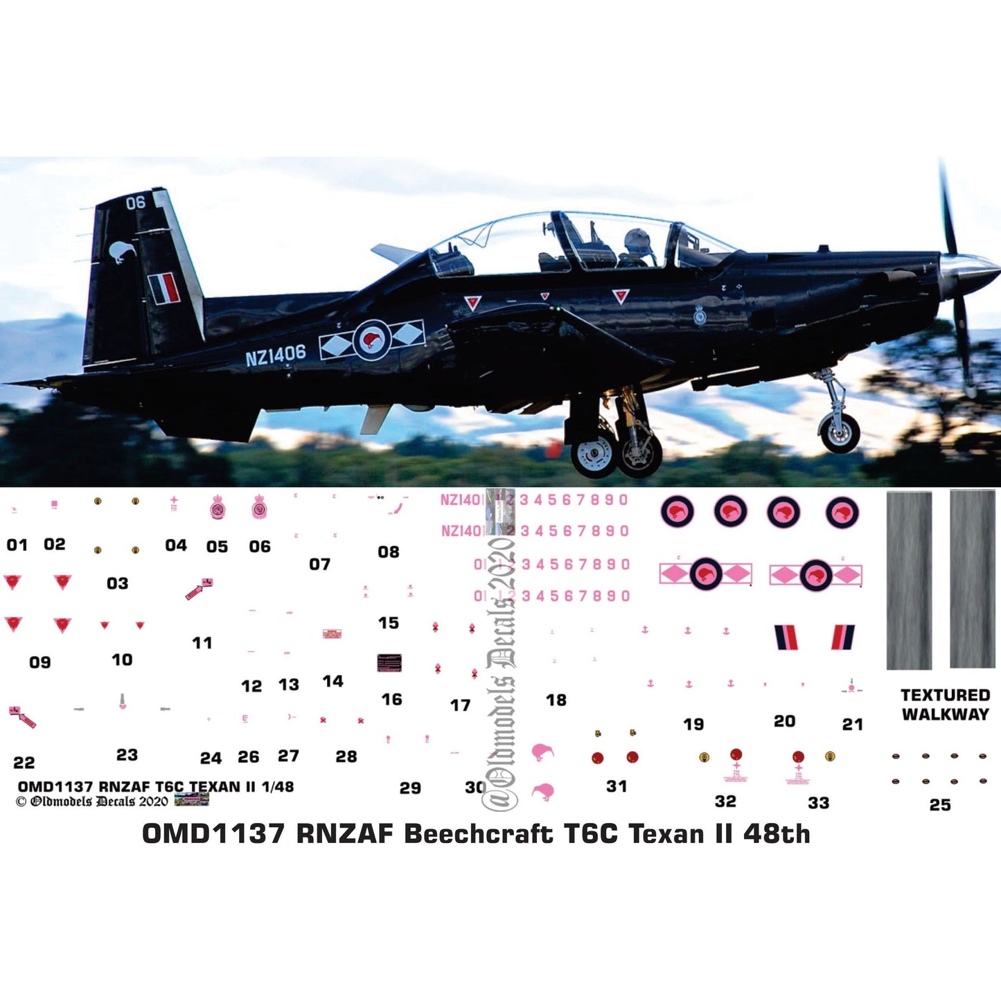 OMD1137 RNZAF T6C Texan II 1/48 Decals