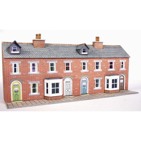 PN174 Metcalfe N Scale Low Relief Red Bricked Terraced House Fronts Kit