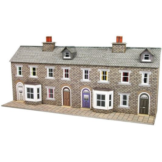 PN175 Metcalfe N Scale Low Relief Stone Terraced House Fronts Kit