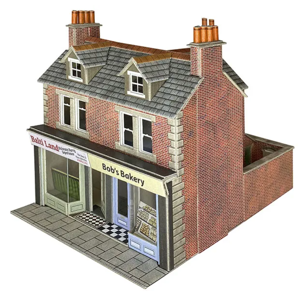 PO306 Metcalfe OO Scale Low Relief Shop Fronts Kit in Brick