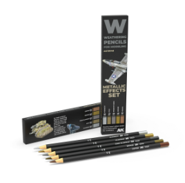 10046 AK Interactive - Weathering Pencils Sets - Watercolor Pencil Set Metallics