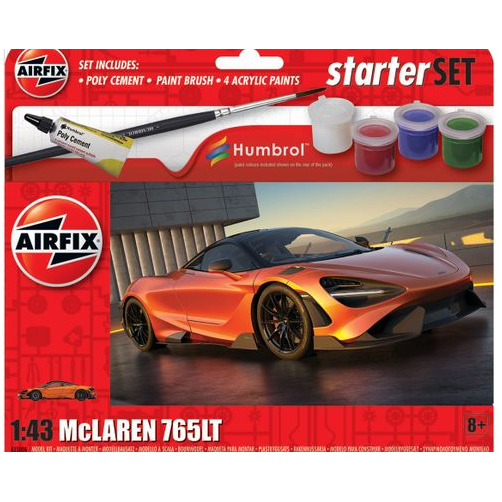 A55006 Airfix 1/43 Mclaren 765Lt (Orange) Starter Set