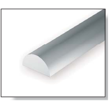 Half Round 14” (35 Cm) Length - Opaque White Polystyrene