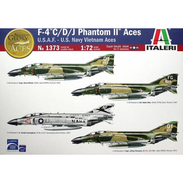 Italeri 1/72 F-4 C/D/J Phantom II Aces USAF-US Navy Vietnam 1373 ...