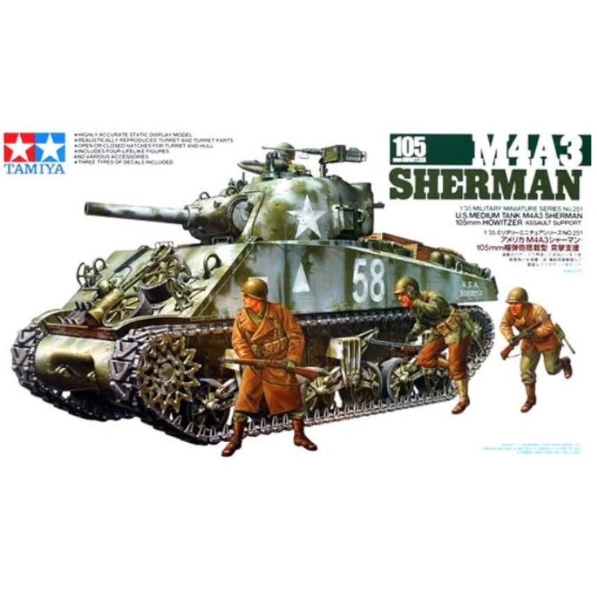 35251 Tamiya 1/35 M4A3 Sherman 105mm Howitzer 