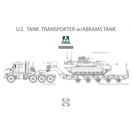 Takom 1/72 Us 70 Ton Tank Transporter W/Abrahms
