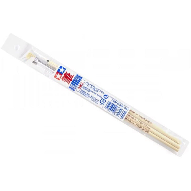 87066 Tamiya Brush Set Basic 3 Piece