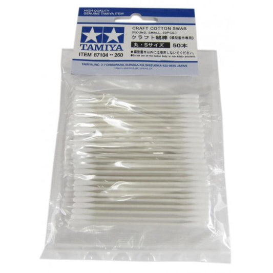 87104 Tamiya Cotton Swab Rnd,Sml 50Pcs